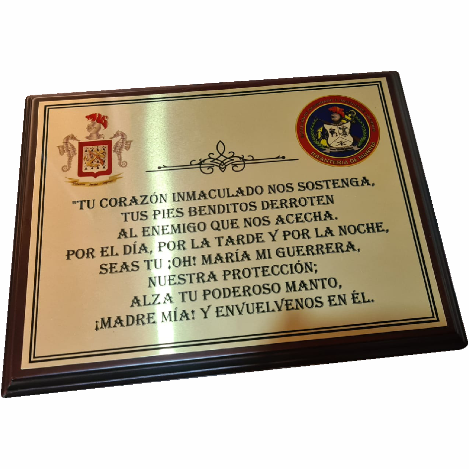 Cartel Placa Conmemorativa Grabada Dorado Plateado - 40x40